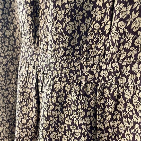 Elisabeth sophisticated lined vest in maroon & tan tiny floral print size 22 - Picture 7 of 9